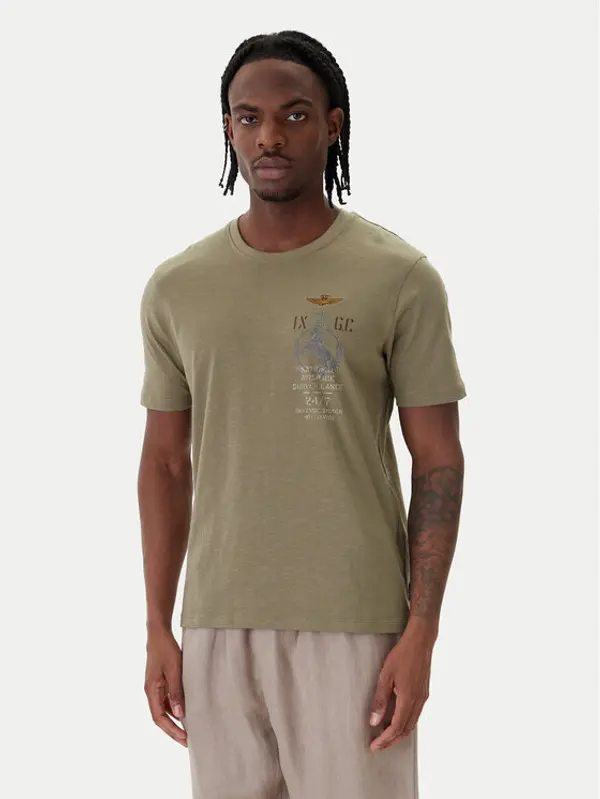 aeronautica militare Aeronautica Militare T-shirt 261TS2543UJ00686 Zelena Regular Fit