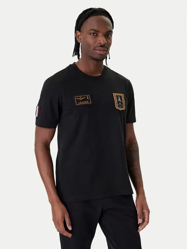 aeronautica militare Aeronautica Militare T-shirt 261TS2544UJ00592 Crna Regular Fit