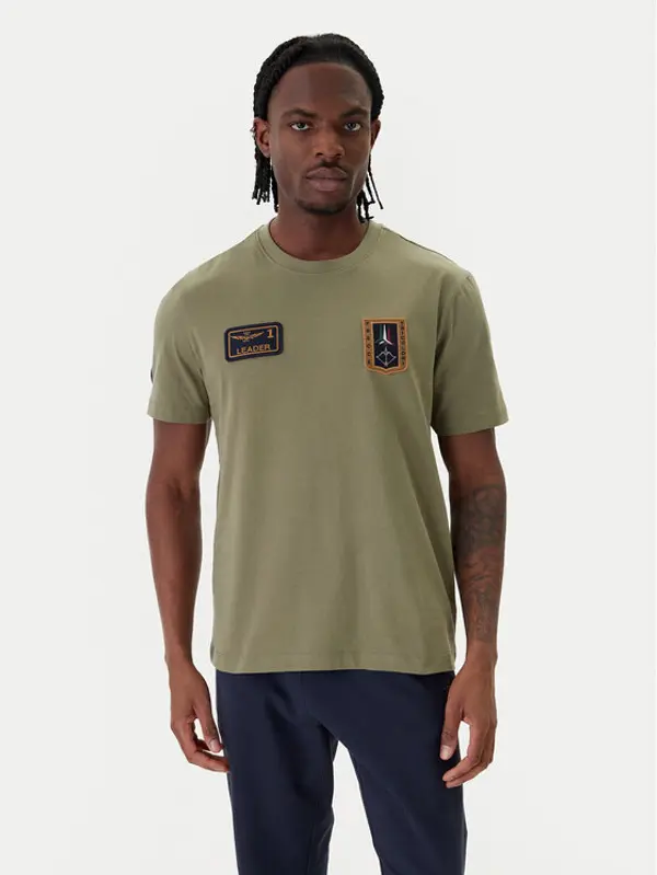 aeronautica militare Aeronautica Militare T-shirt 261TS2544UJ00592 Zelena Regular Fit