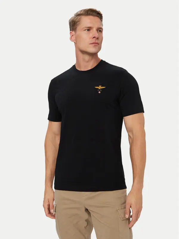 aeronautica militare Aeronautica Militare T-shirt 262TS1580UJ00372 Crna Regular Fit