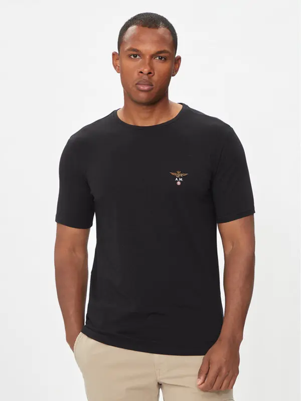 aeronautica militare Aeronautica Militare T-shirt AM1UTI001 Crna Regular Fit