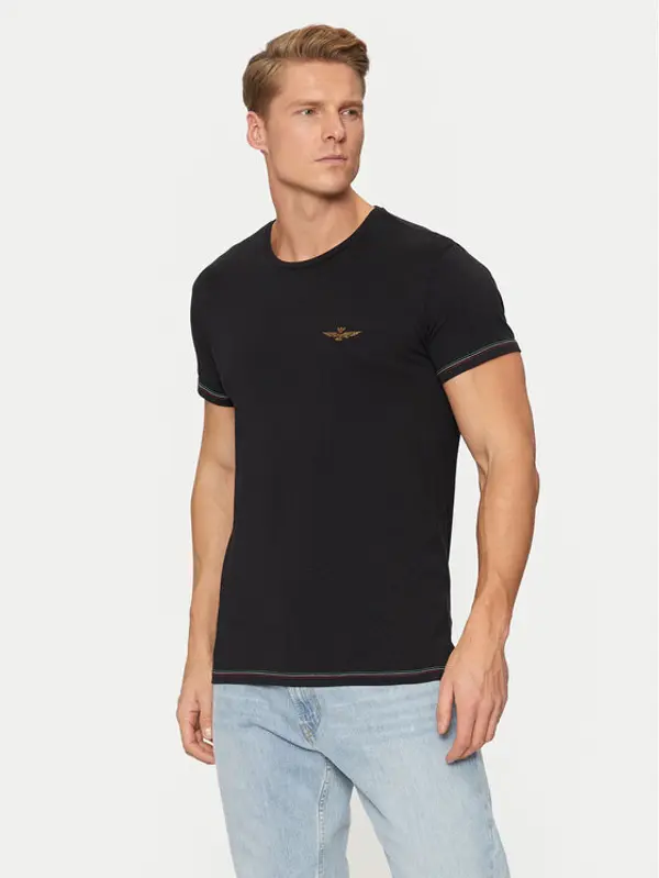 aeronautica militare Aeronautica Militare T-shirt AM1UTI003 Crna Regular Fit