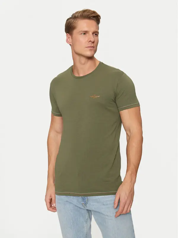 aeronautica militare Aeronautica Militare T-shirt AM1UTI003 Zelena Regular Fit