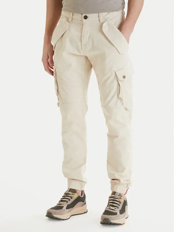 alpha industries Alpha Industries Hlače Combat 126215 Écru Slim Fit