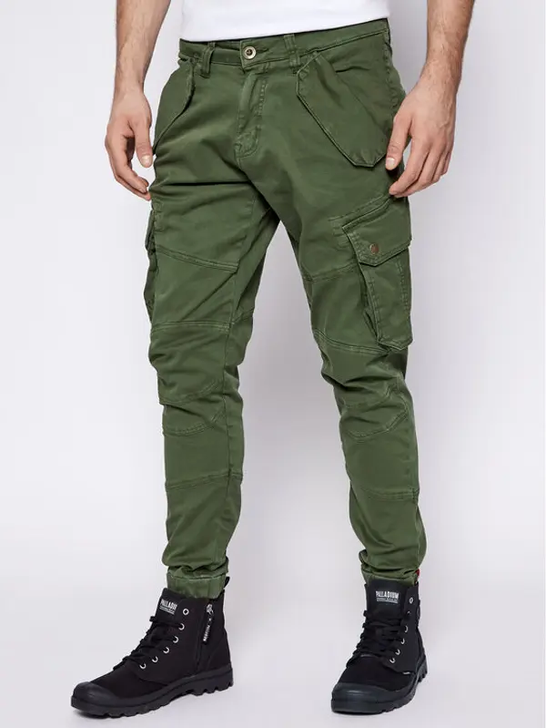 alpha industries Alpha Industries Hlače Combat 126215 Zelena Slim Fit