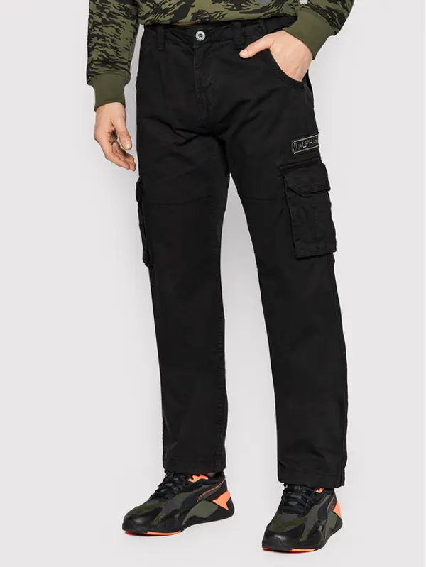 alpha industries Alpha Industries Hlače Jet 101212 Crna Straight Fit