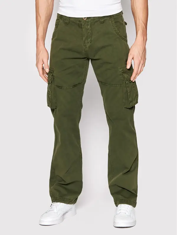 alpha industries Alpha Industries Hlače Jet 101212 Zelena Straight Fit
