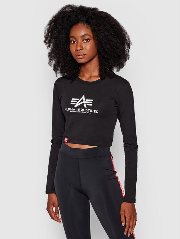 Alpha Industries Alpha Industries Majica Basic Cropped 116076 Crna Slim Fit