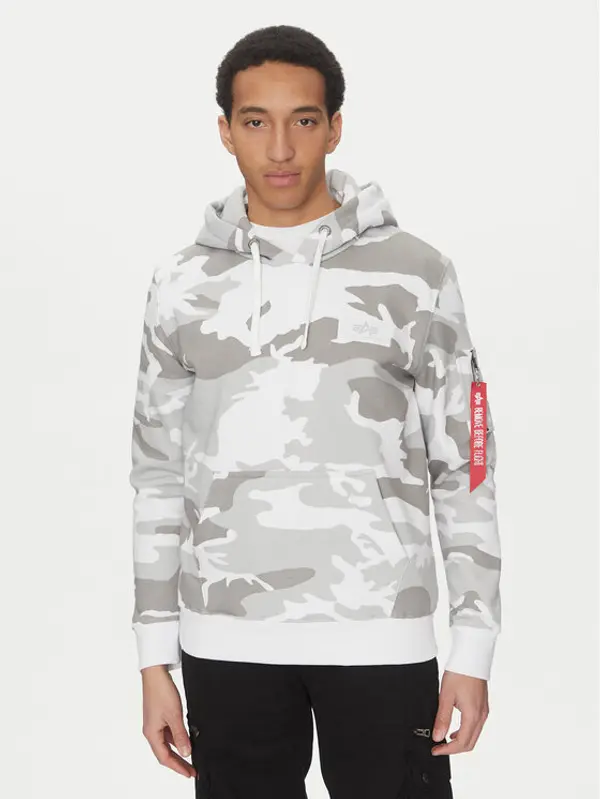 alpha industries Alpha Industries Majica dugih rukava Back Print 178318 Siva Regular Fit