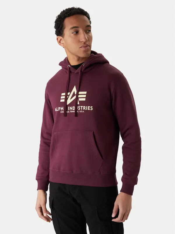 alpha industries Alpha Industries Majica dugih rukava Basic 178312 Tamnocrvena Regular Fit