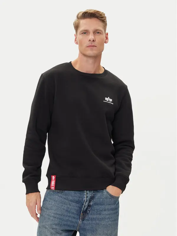alpha industries Alpha Industries Majica dugih rukava Basic 188307 Crna Regular Fit