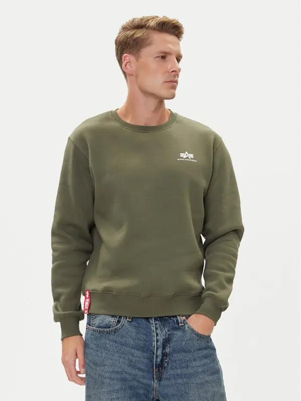 alpha industries Alpha Industries Majica dugih rukava Basic 188307 Zelena Regular Fit