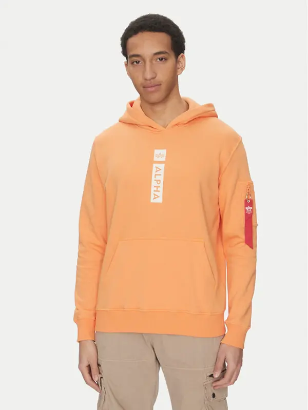 alpha industries Alpha Industries Majica dugih rukava Puff Print 146338 Narančasta Regular Fit