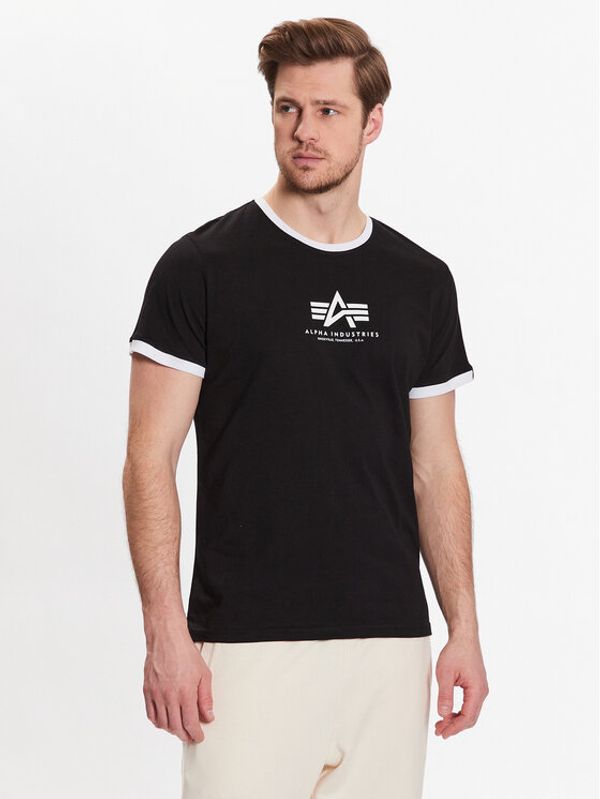 Alpha Industries Alpha Industries T-shirt Basic T Contrasts 106501 Crna Regular Fit