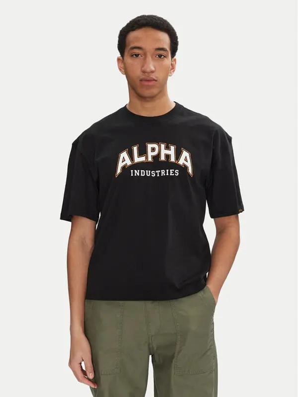 alpha industries Alpha Industries T-shirt College 146501 Crna Relaxed Fit