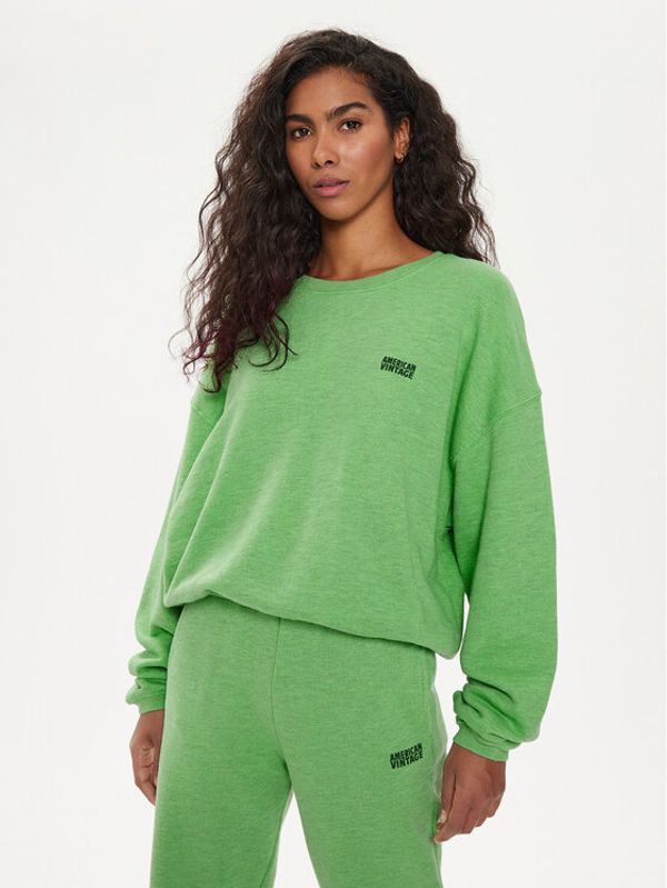 American Vintage American Vintage Majica dugih rukava Doven DOV03BE24 Zelena Regular Fit