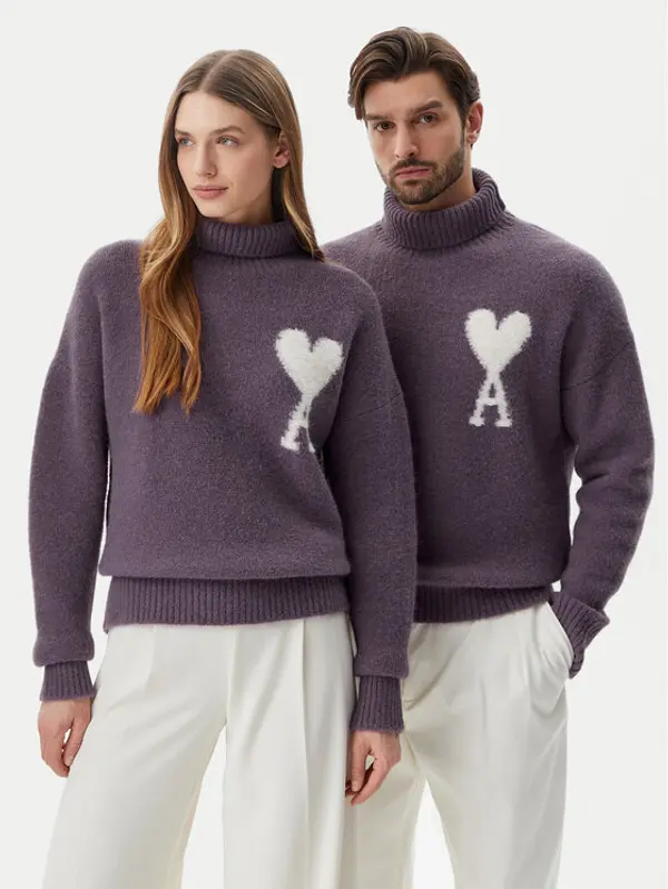 AMI Paris AMI Paris Dolčevita UKS425.KN0032 Ljubičasta Relaxed Fit