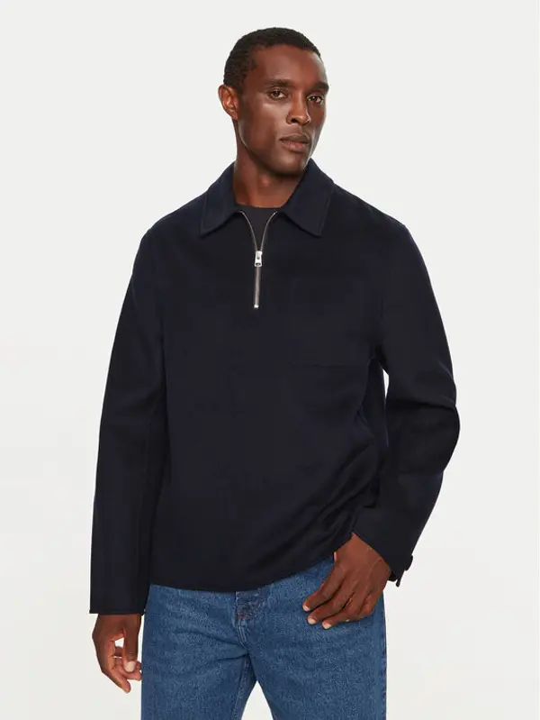 AMI Paris AMI Paris Vuneni kaput HJK057.WV0022 Tamnoplava Regular Fit