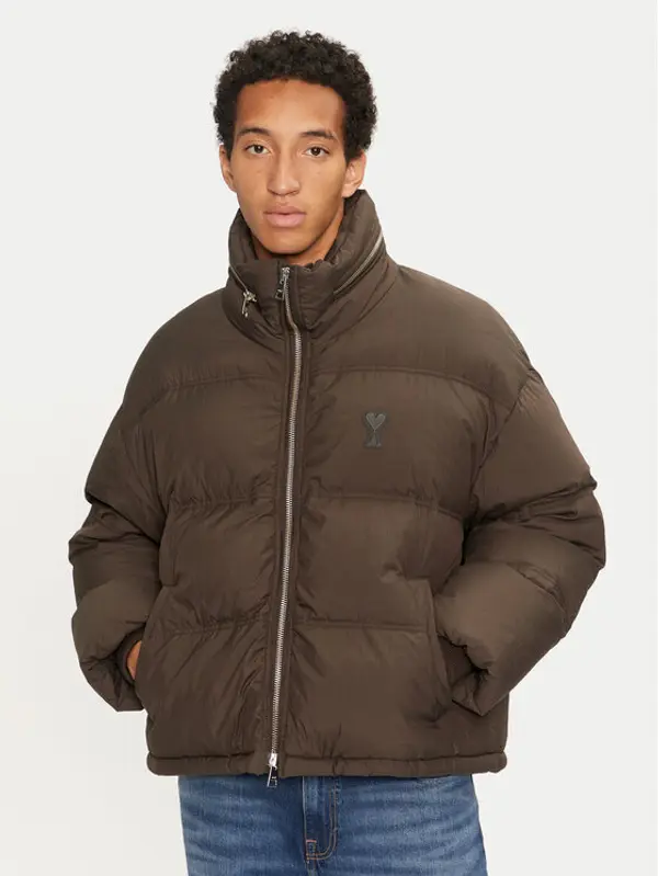 AMI Paris AMI Paris Zimska jakna HJK403.PA0009 Smeđa Regular Fit