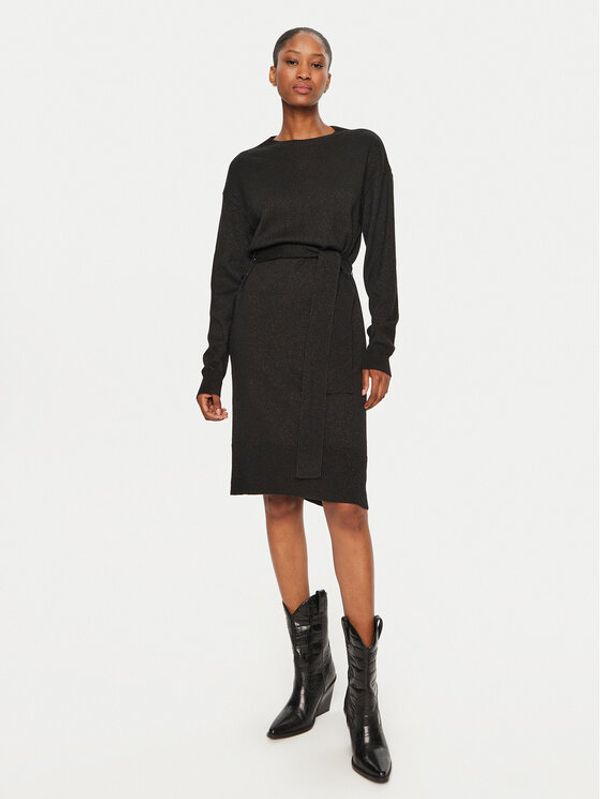 Armani Exchange Armani Exchange Džemper haljina 6DYA2C YM2FZ 1200 Crna Regular Fit