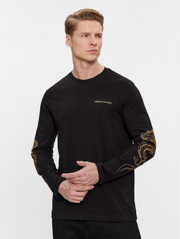 Armani Exchange Armani Exchange Majica dugih rukava 3DZTDE ZJ9JZ 1200 Crna Regular Fit