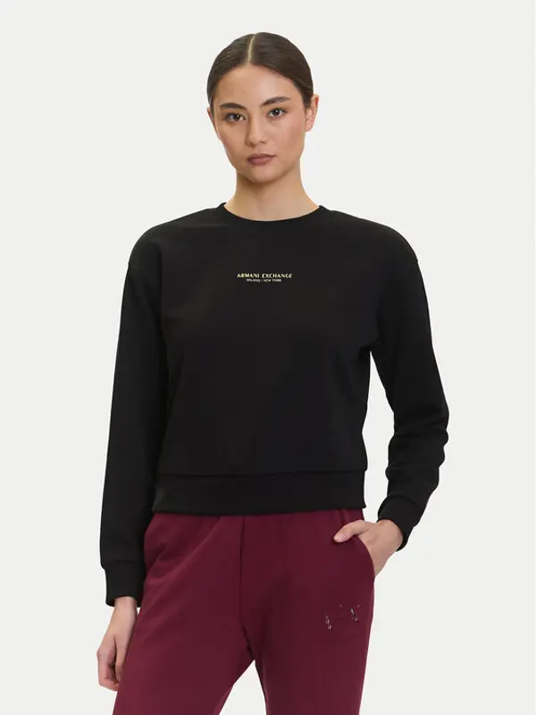 Armani Exchange Armani Exchange Majica dugih rukava XW001451 AF10830 MC021 Crna Relaxed Fit