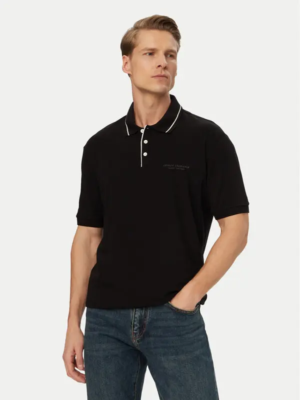 Armani Exchange Armani Exchange Polo XM001557 AF10363 UC001 Crna Regular Fit