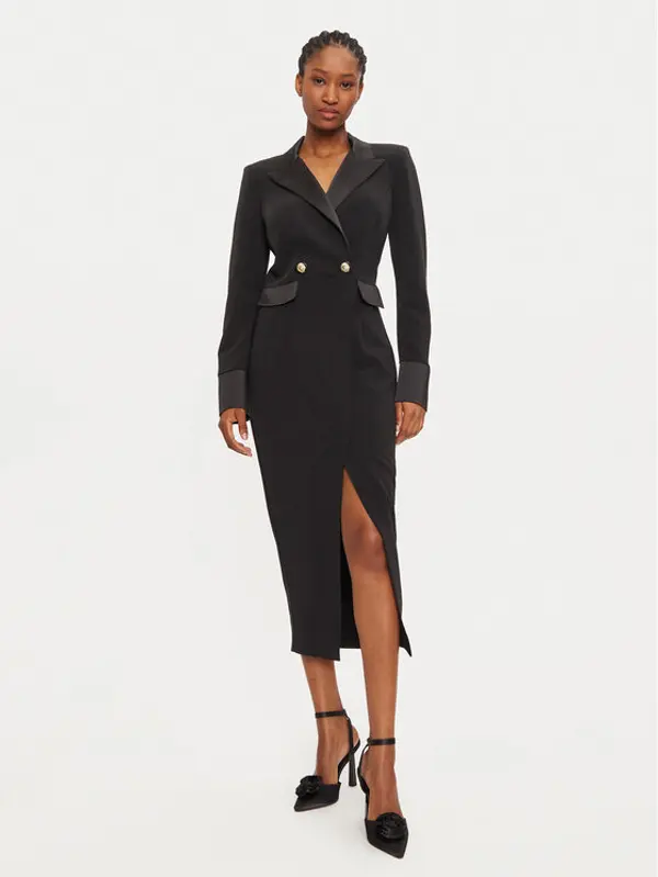 Babylon Babylon Koktel haljina E00725 Crna Regular Fit