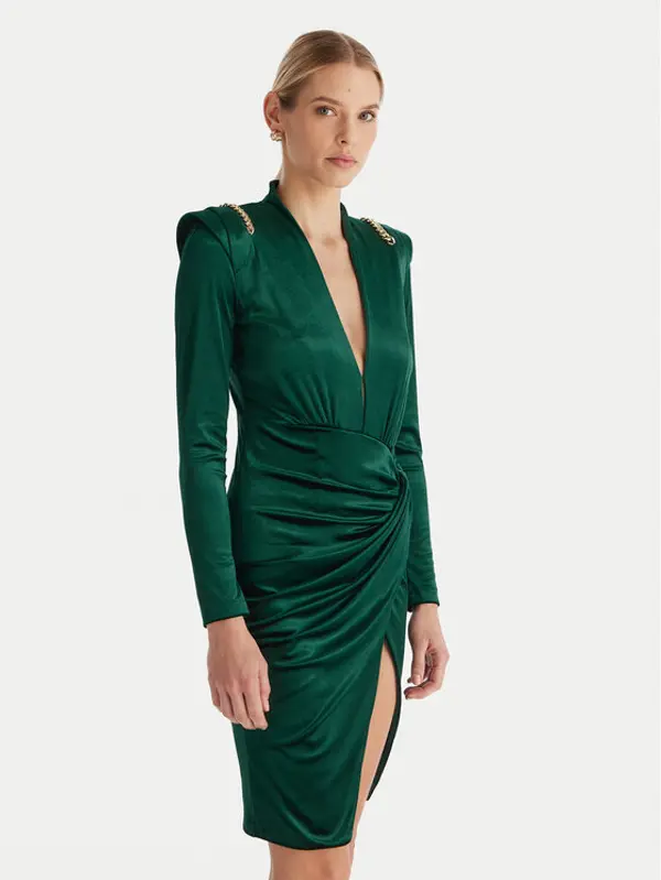 Babylon Babylon Koktel haljina MF204C Zelena Slim Fit