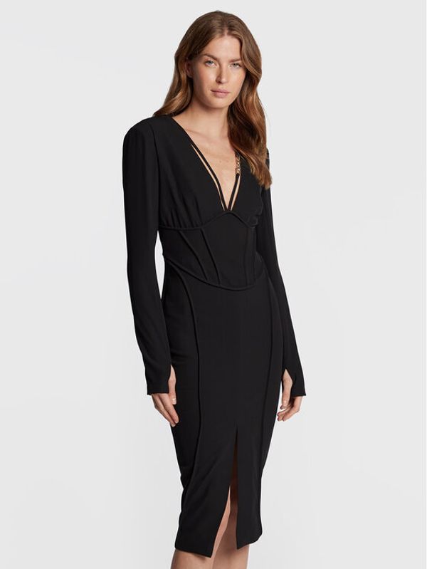 Babylon Babylon Koktel haljina R_E00788 Crna Slim Fit