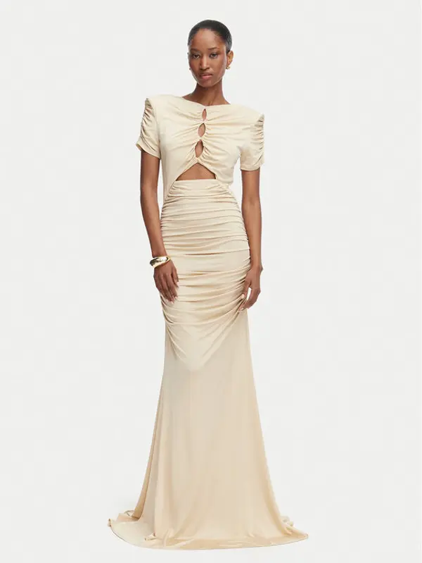 Babylon Babylon Večernja haljina MF0200 Bež Slim Fit