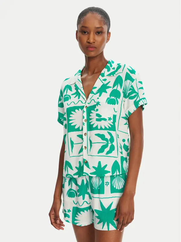 banana moon Banana Moon Košulja Taylor Shellpat MHW67 Zelena Loose Fit