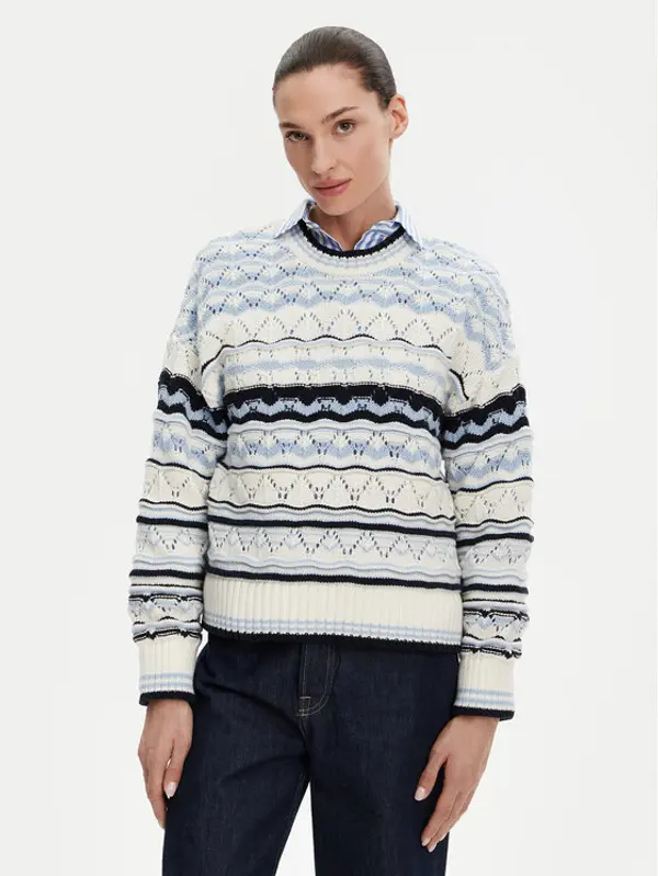 Barbour Barbour Džemper Eloise LKN1615MI11 Svijetloplava Relaxed Fit