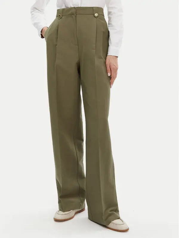 Barbour Barbour Hlače Ava LTR0386GN74 Zelena Wide Leg