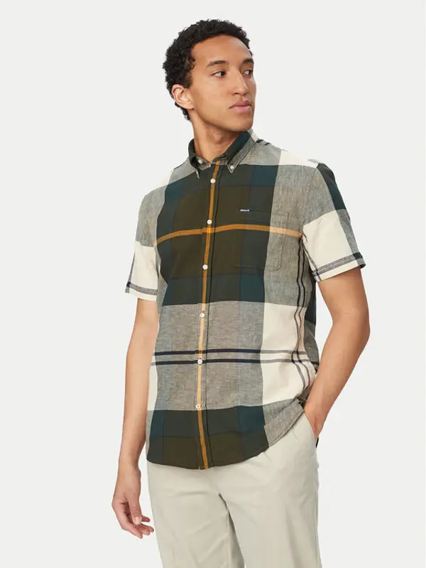 Barbour Barbour Košulja Douglas MSH5077TN51 Zelena Regular Fit
