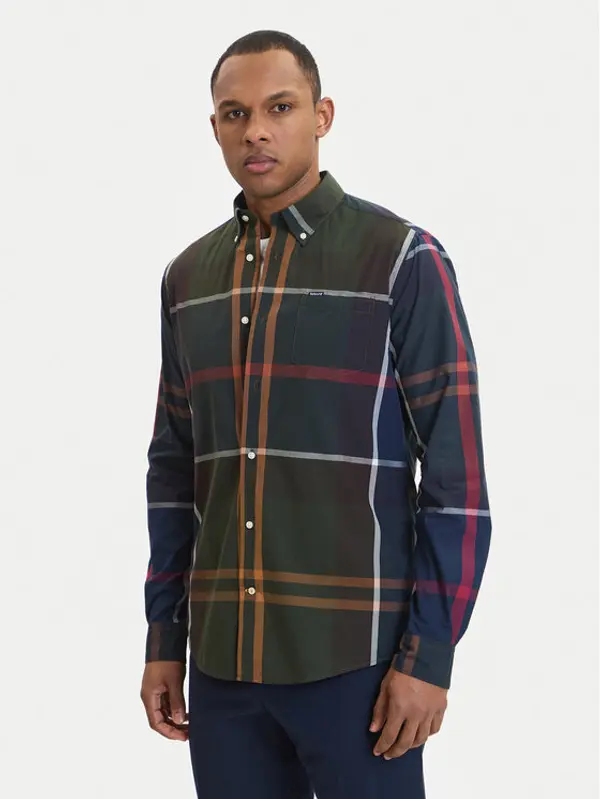 Barbour Barbour Košulja Harris MSH5071TN11 Zelena Tailored Fit