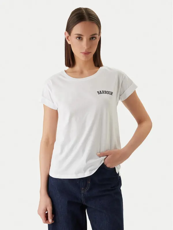 Barbour Barbour T-shirt Bede LTS0718WH11 Bijela Regular Fit