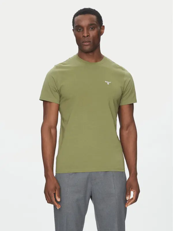 Barbour Barbour T-shirt Essential Sports MTS0331OL39 Zelena Tailored Fit