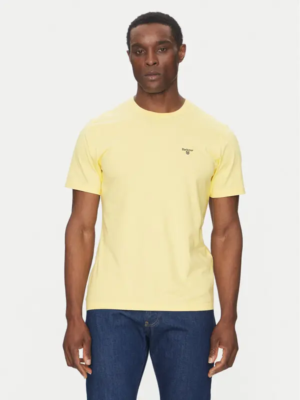 Barbour Barbour T-shirt Essential Sports MTS0331YE36 Žuta Tailored Fit