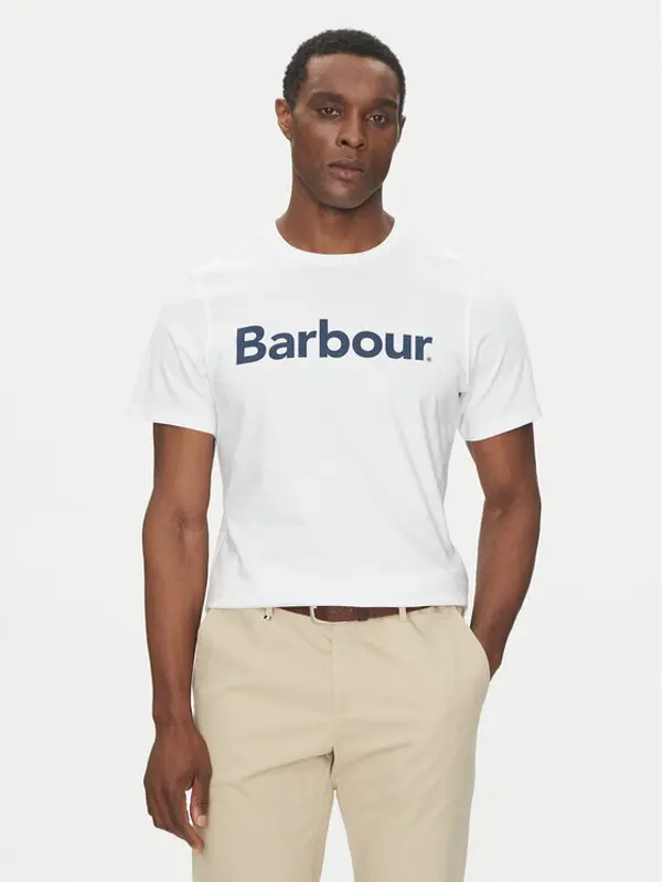 Barbour Barbour T-shirt Logo MTS0531WH51 Bijela Tailored Fit