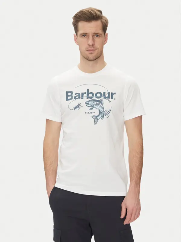 Barbour Barbour T-shirt Lydd MTS1396WH11 Bijela Tailored Fit