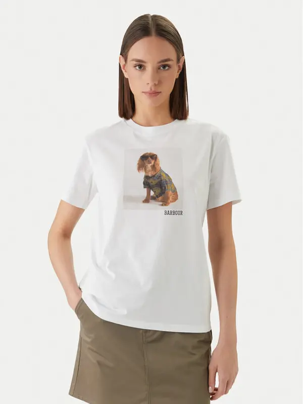 Barbour Barbour T-shirt Marine LTS0716WH11 Bijela Regular Fit