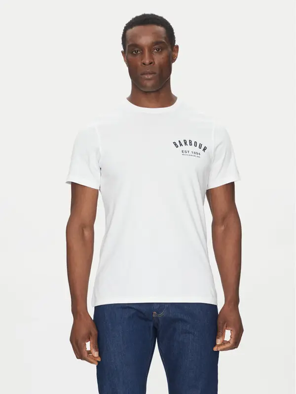 Barbour Barbour T-shirt Preppy MTS0502WH11 Bijela Tailored Fit