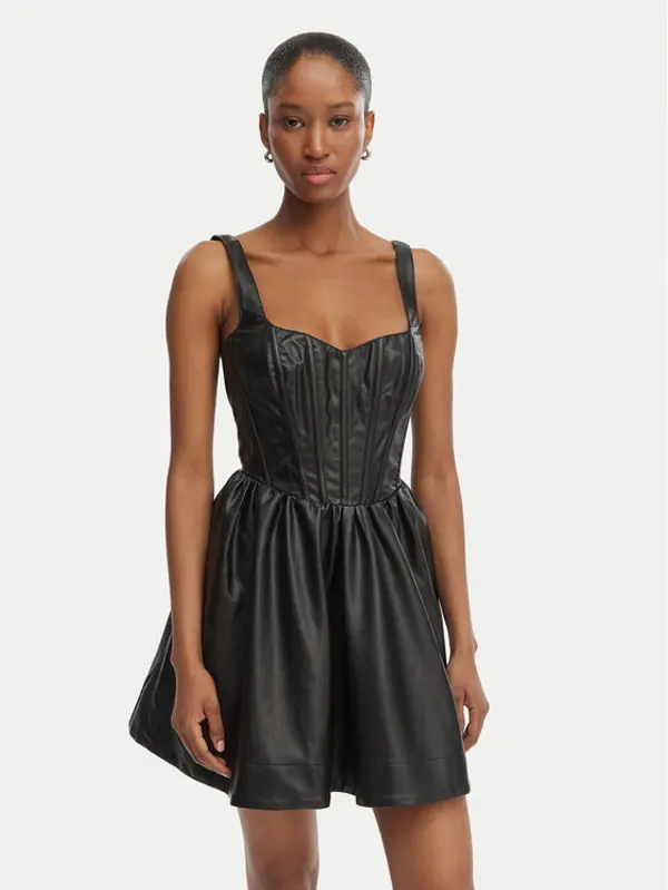 bardot Bardot Haljina od imitacije kože Savoy 60114DB Crna Regular Fit