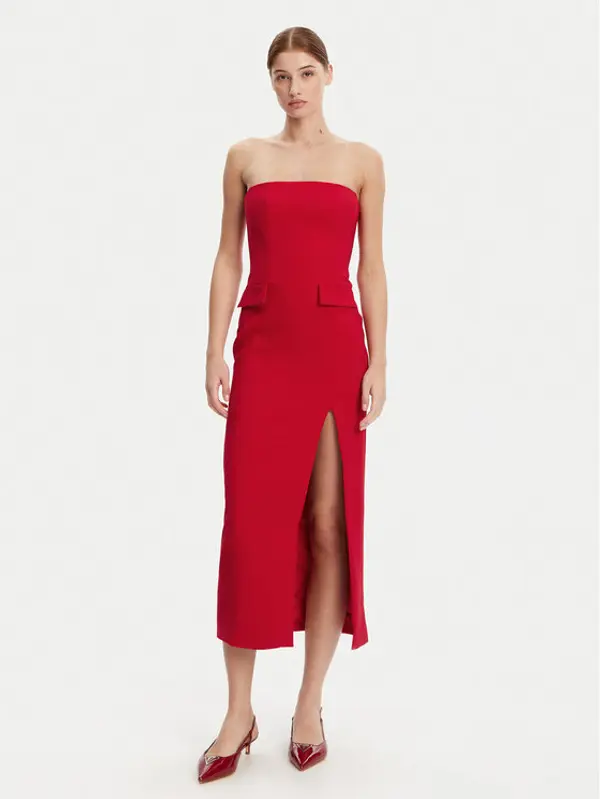 bardot Bardot Koktel haljina 59728DB Crvena Slim Fit