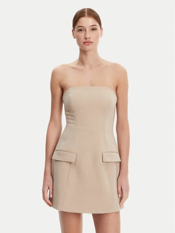 bardot Bardot Koktel haljina 59806DB Bež Regular Fit