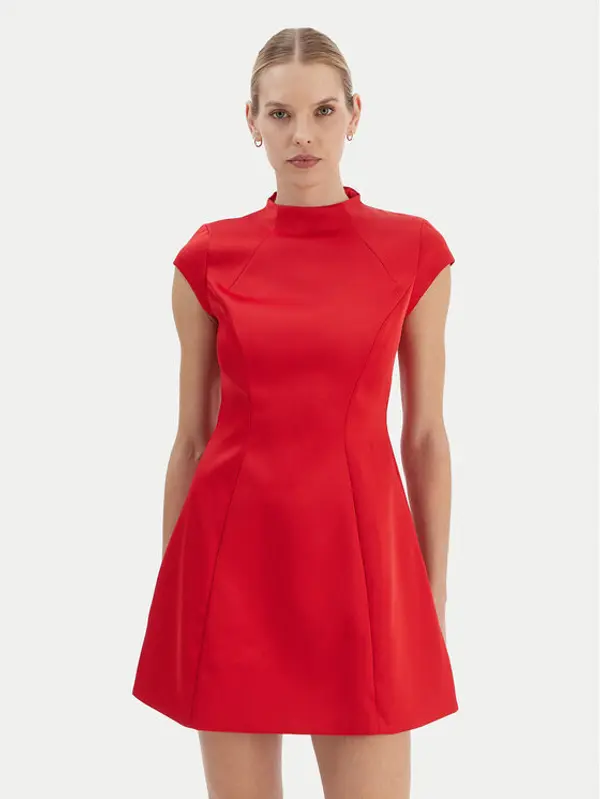 bardot Bardot Koktel haljina Delphi 59329DB2 Crvena Slim Fit