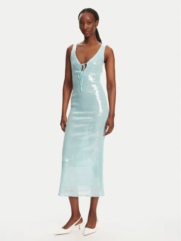 bardot Bardot Koktel haljina Isha Sequin 59272DB Tirkizna Slim Fit