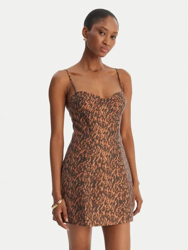 bardot Bardot Koktel haljina Marcello 59817DB1 Smeđa Slim Fit