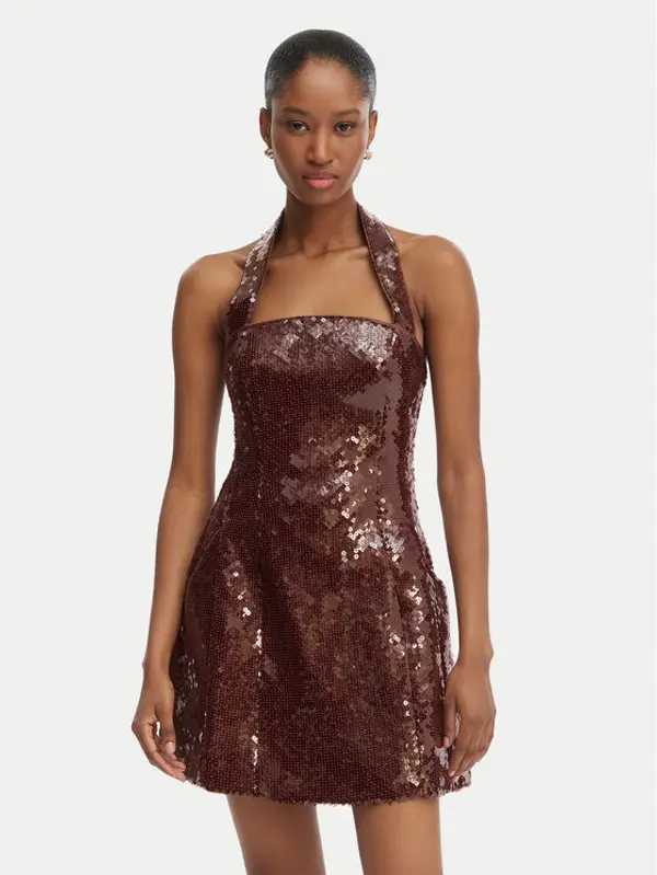 bardot Bardot Koktel haljina Nevelle 59857DB2 Tamnocrvena Slim Fit